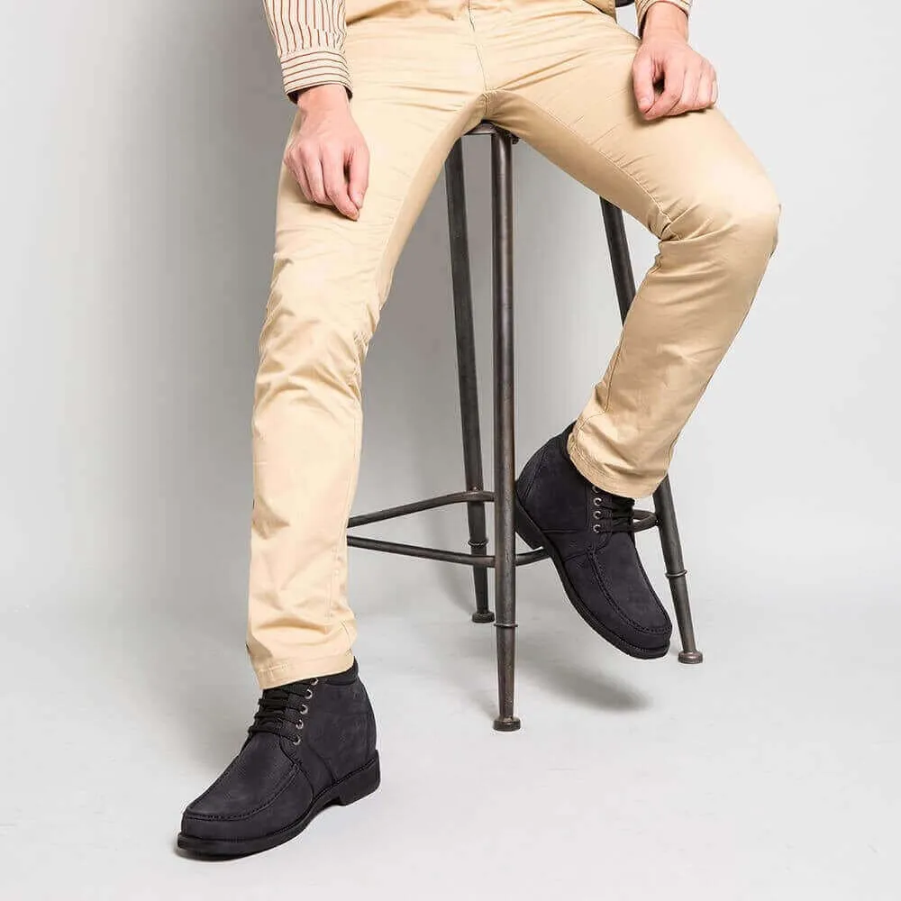 9CM / 3.54 Inches - CMR CHAMARIPA Elevator Boots Height Increasing Cowboy Boots Shoes For Men Fur Lined Warm Winter Boots