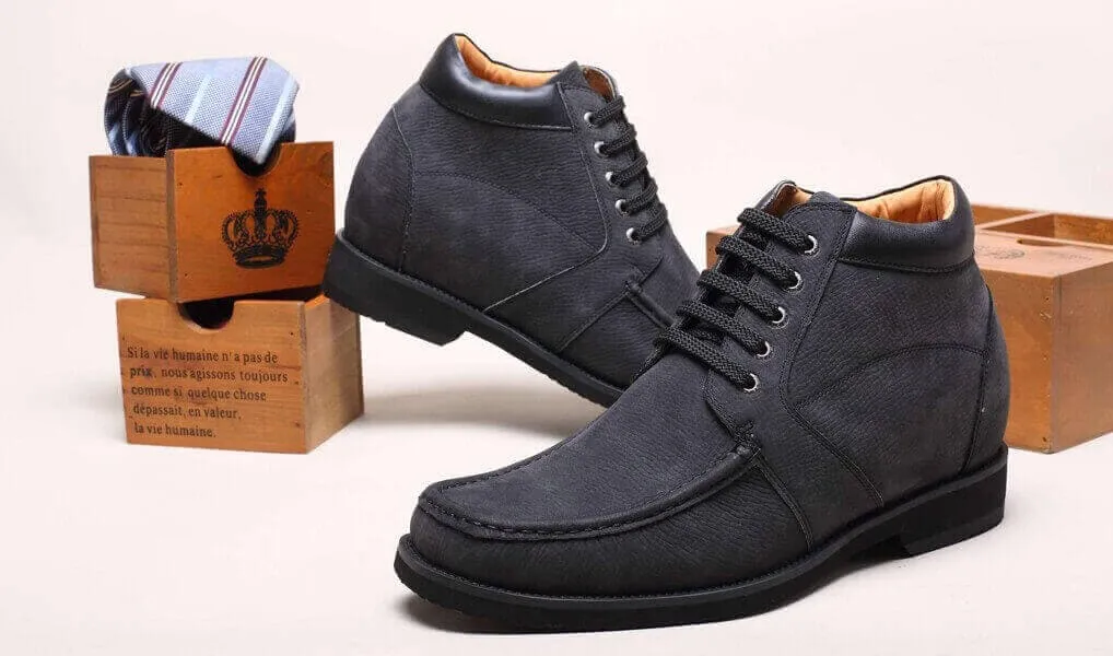 9CM / 3.54 Inches - CMR CHAMARIPA Elevator Boots Height Increasing Cowboy Boots Shoes For Men Fur Lined Warm Winter Boots