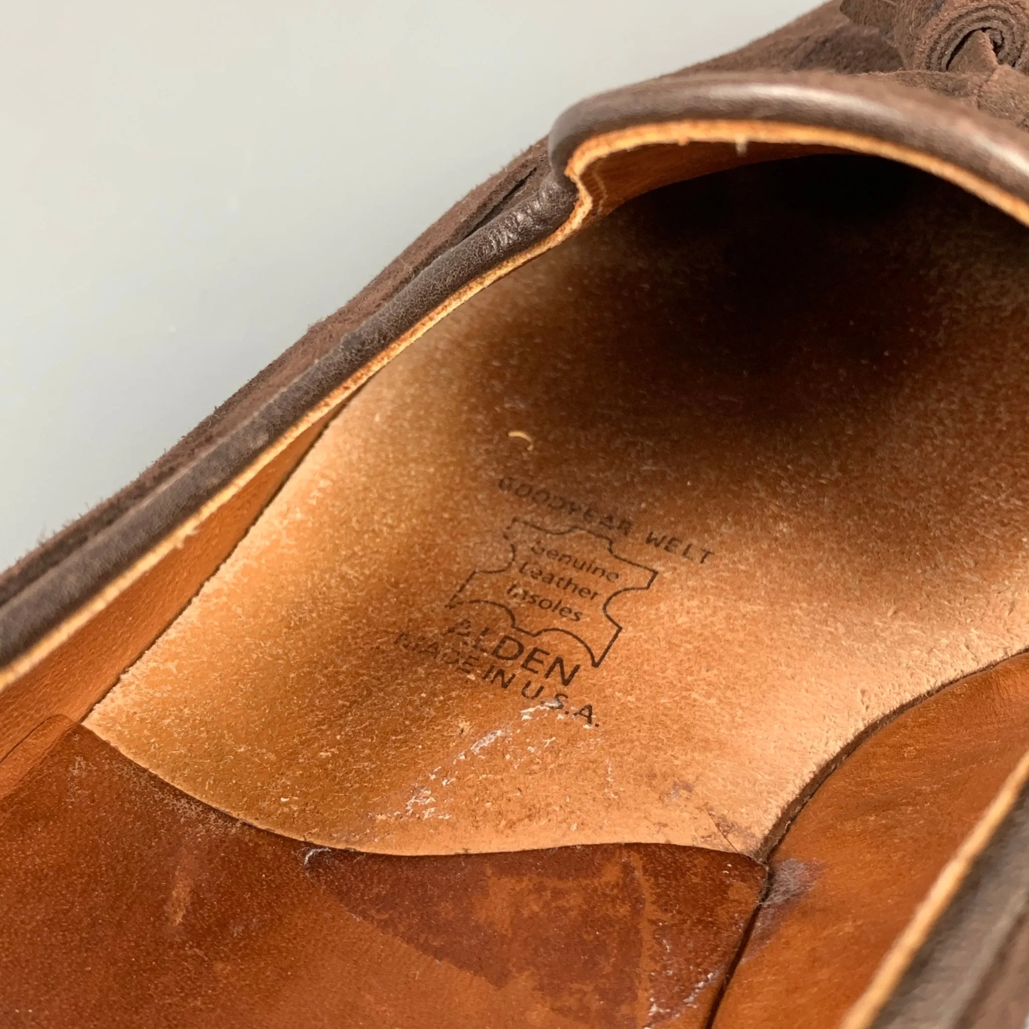 ALDEN 666 Size 15 Brown Suede Leather Slip On Tassel Loafers