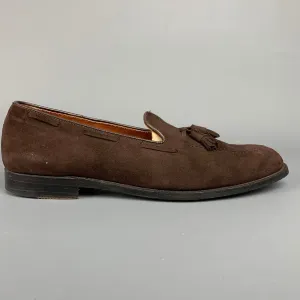 ALDEN 666 Size 15 Brown Suede Leather Slip On Tassel Loafers