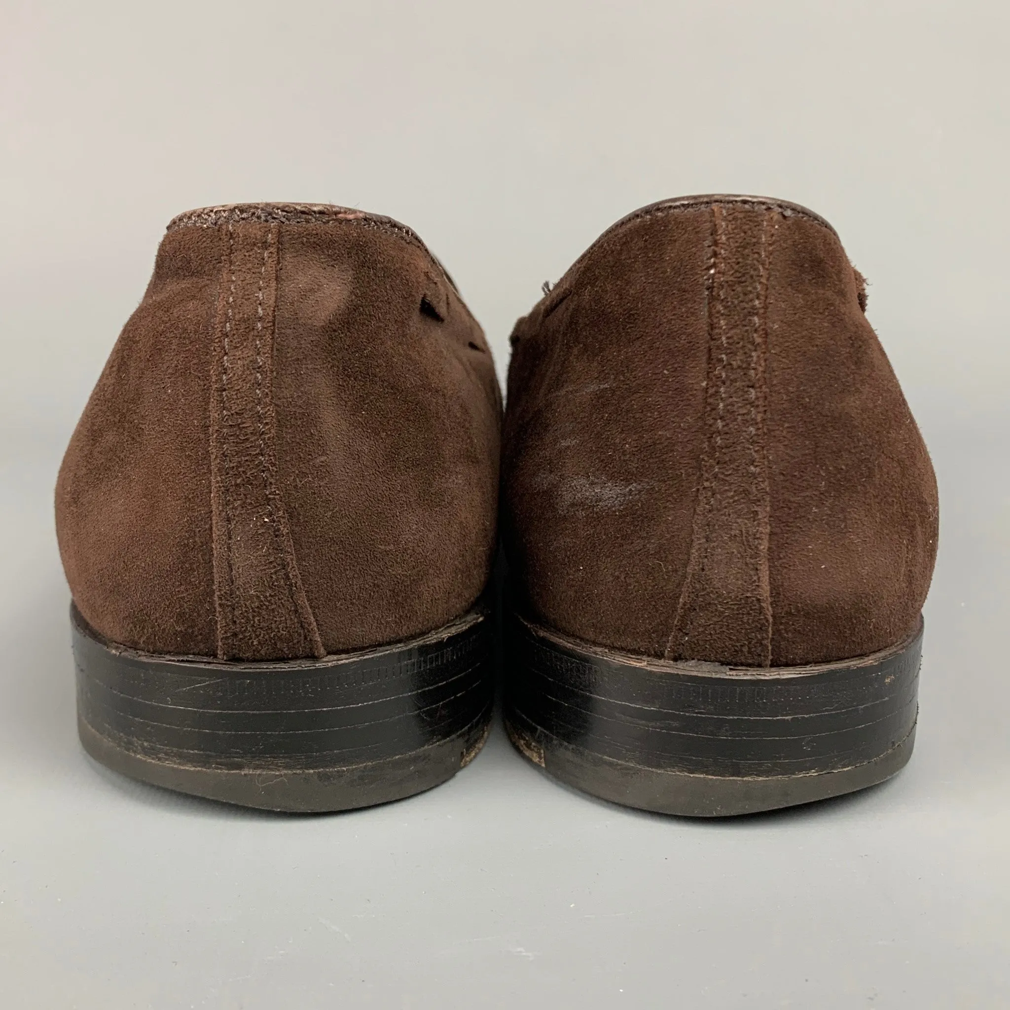 ALDEN 666 Size 15 Brown Suede Leather Slip On Tassel Loafers