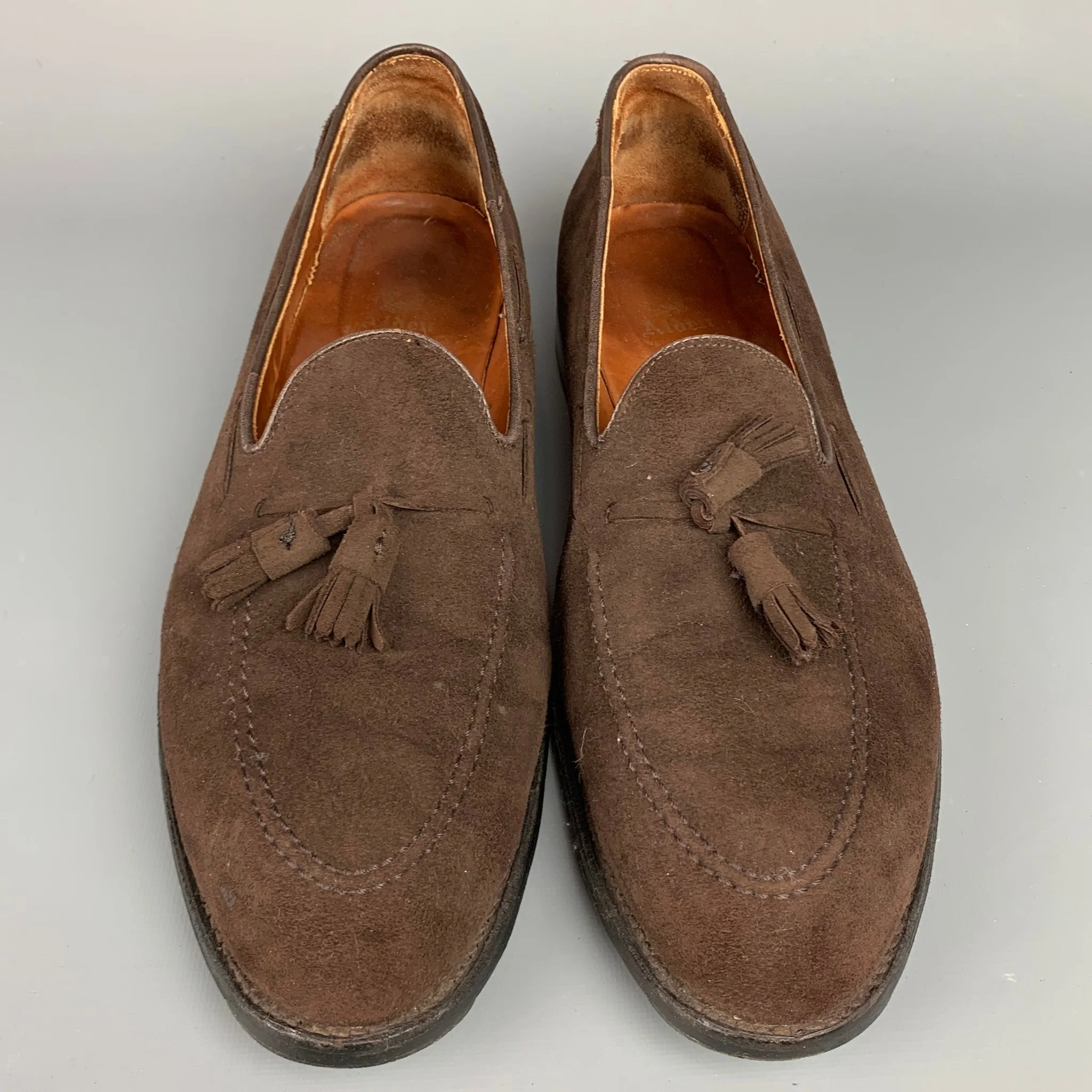 ALDEN 666 Size 15 Brown Suede Leather Slip On Tassel Loafers