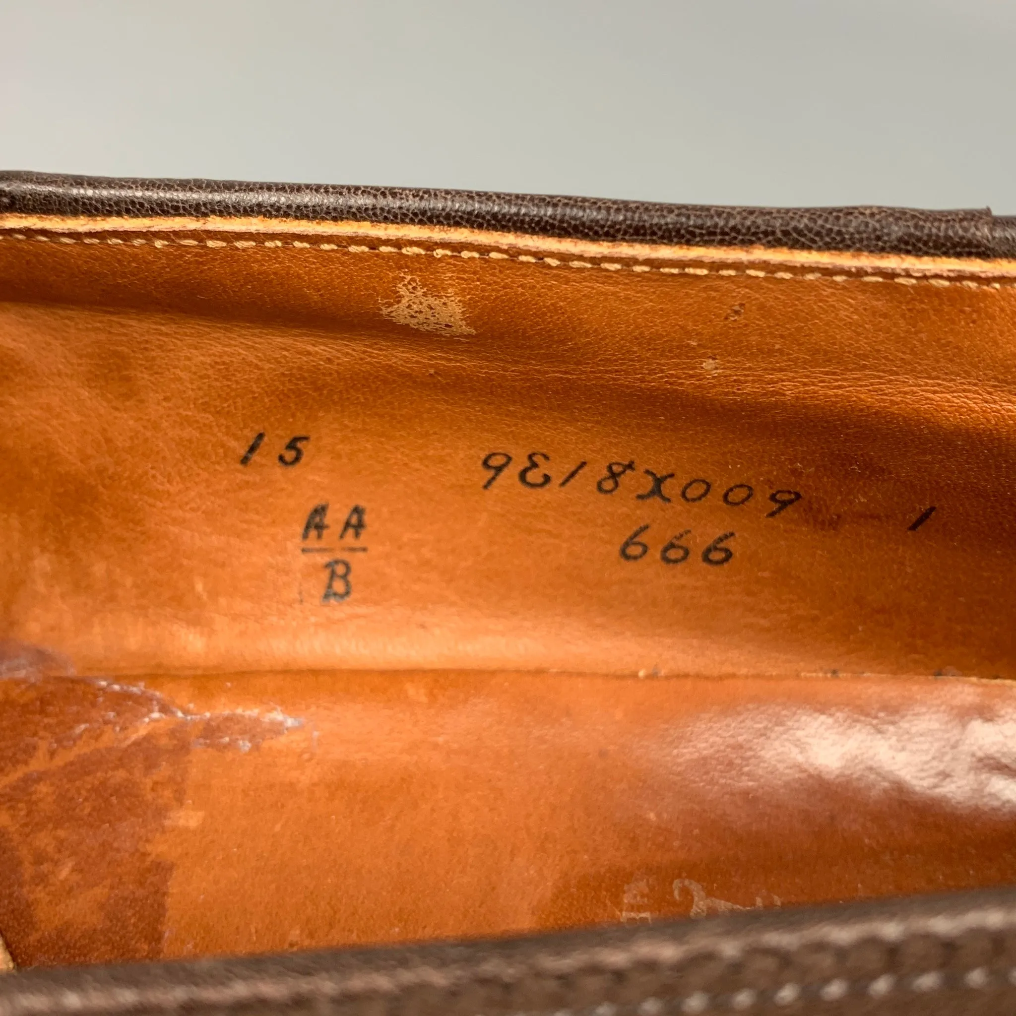ALDEN 666 Size 15 Brown Suede Leather Slip On Tassel Loafers