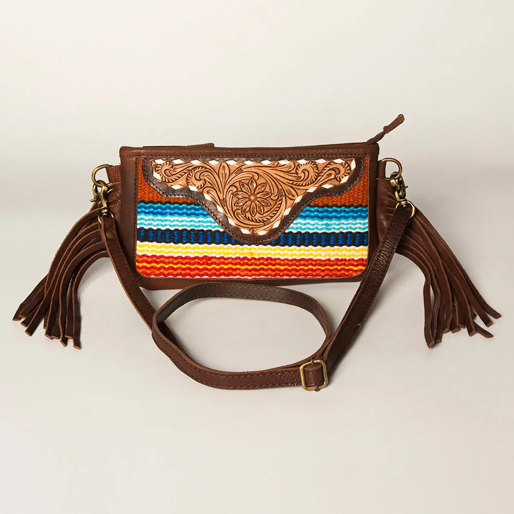 American Darling Small Crossbody Hand Tooled Saddle Blanket Genuine Leather Women Bag Western Handbag Purse