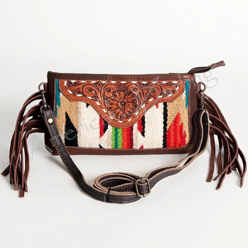 American Darling Small Crossbody Hand Tooled Saddle Blanket Genuine Leather Women Bag Western Handbag Purse