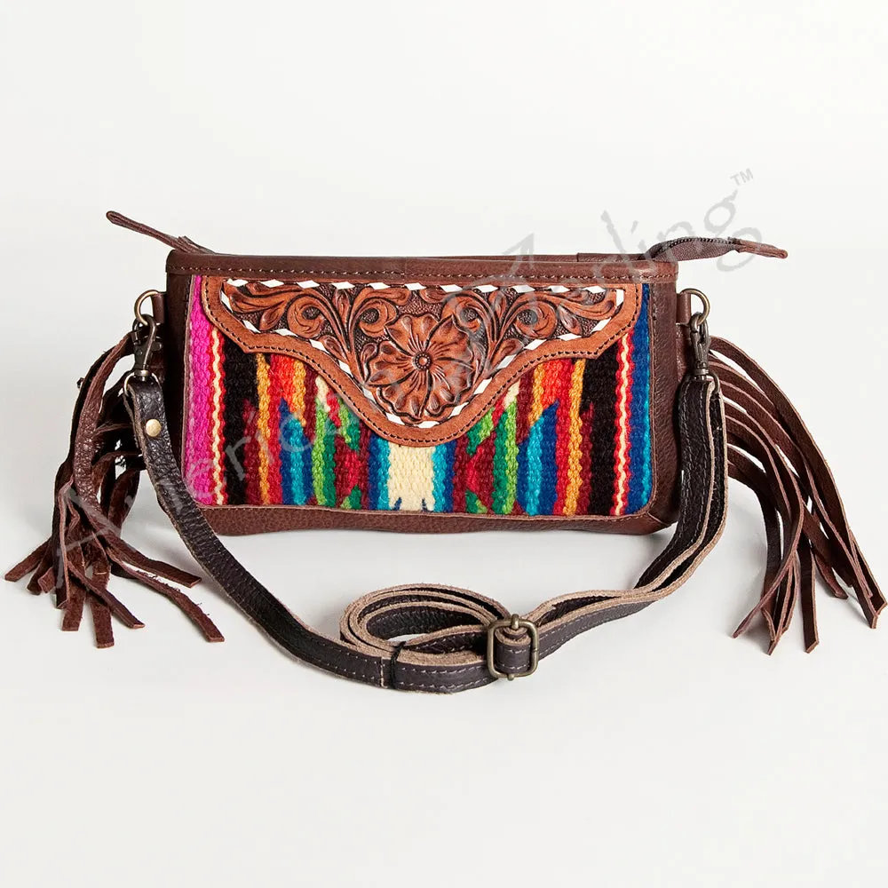 American Darling Small Crossbody Hand Tooled Saddle Blanket Genuine Leather Women Bag Western Handbag Purse