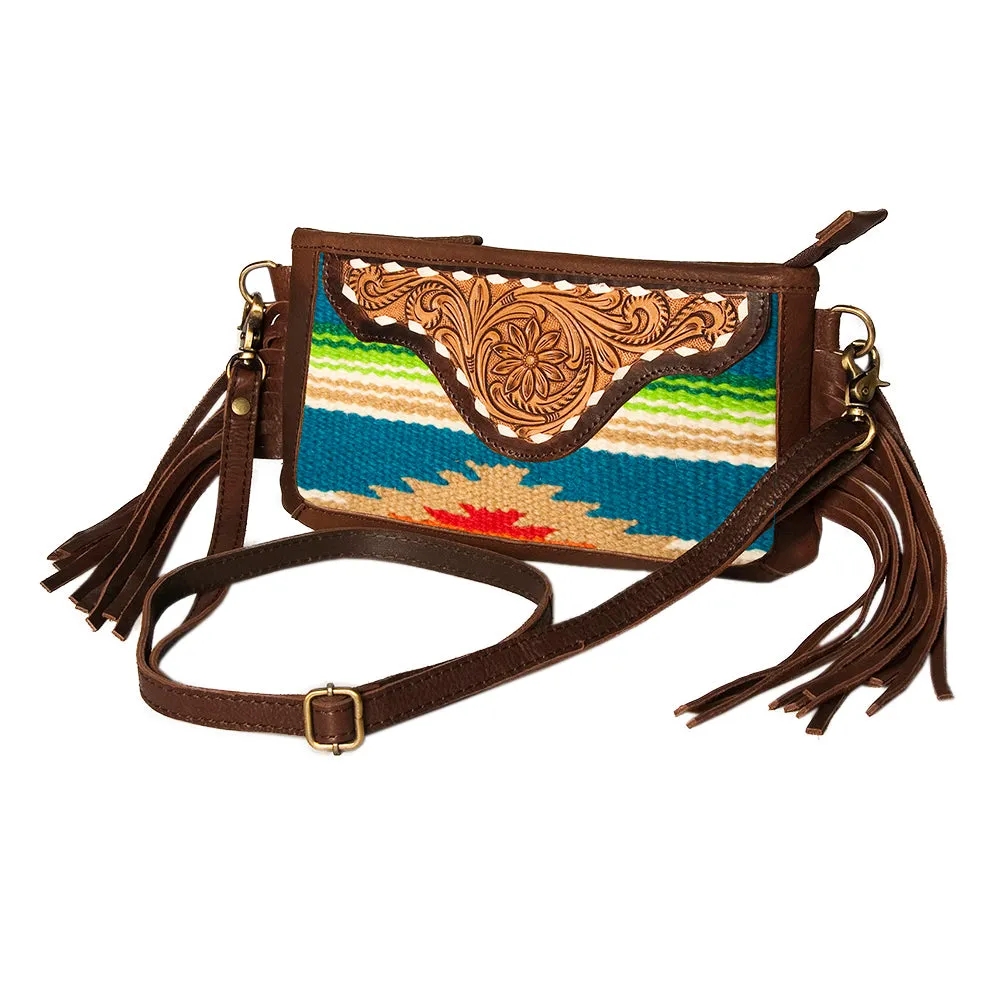 American Darling Small Crossbody Hand Tooled Saddle Blanket Genuine Leather Women Bag Western Handbag Purse