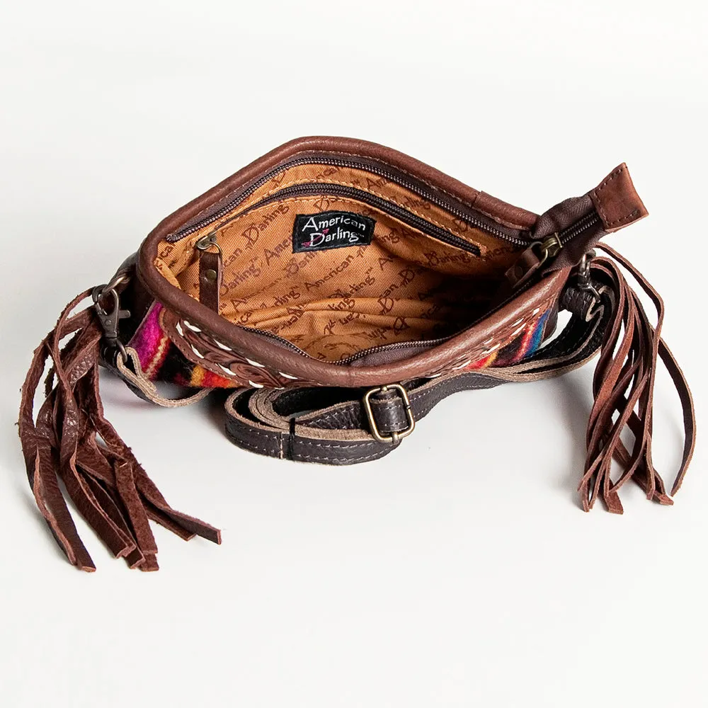 American Darling Small Crossbody Hand Tooled Saddle Blanket Genuine Leather Women Bag Western Handbag Purse