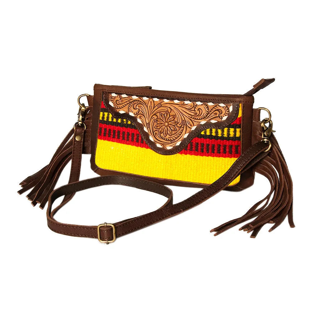 American Darling Small Crossbody Hand Tooled Saddle Blanket Genuine Leather Women Bag Western Handbag Purse