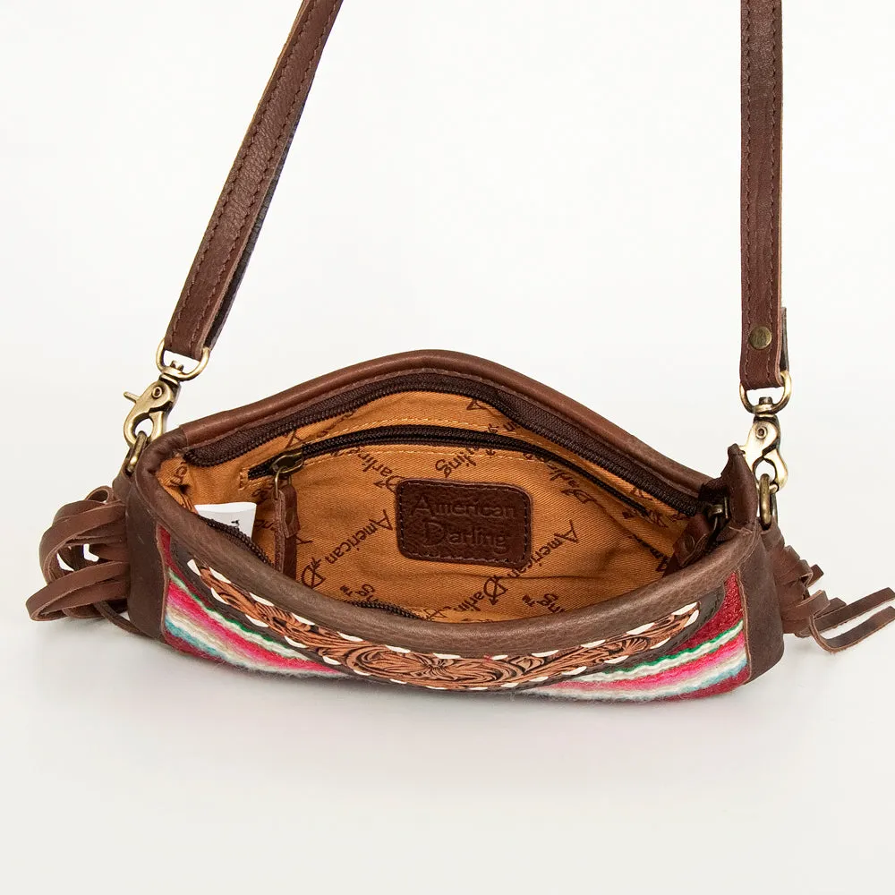 American Darling Small Crossbody Hand Tooled Saddle Blanket Genuine Leather Women Bag Western Handbag Purse