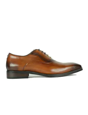 Azor Mens Geneva Formal Leather Lace Up Shoes in Tan 7 to 12