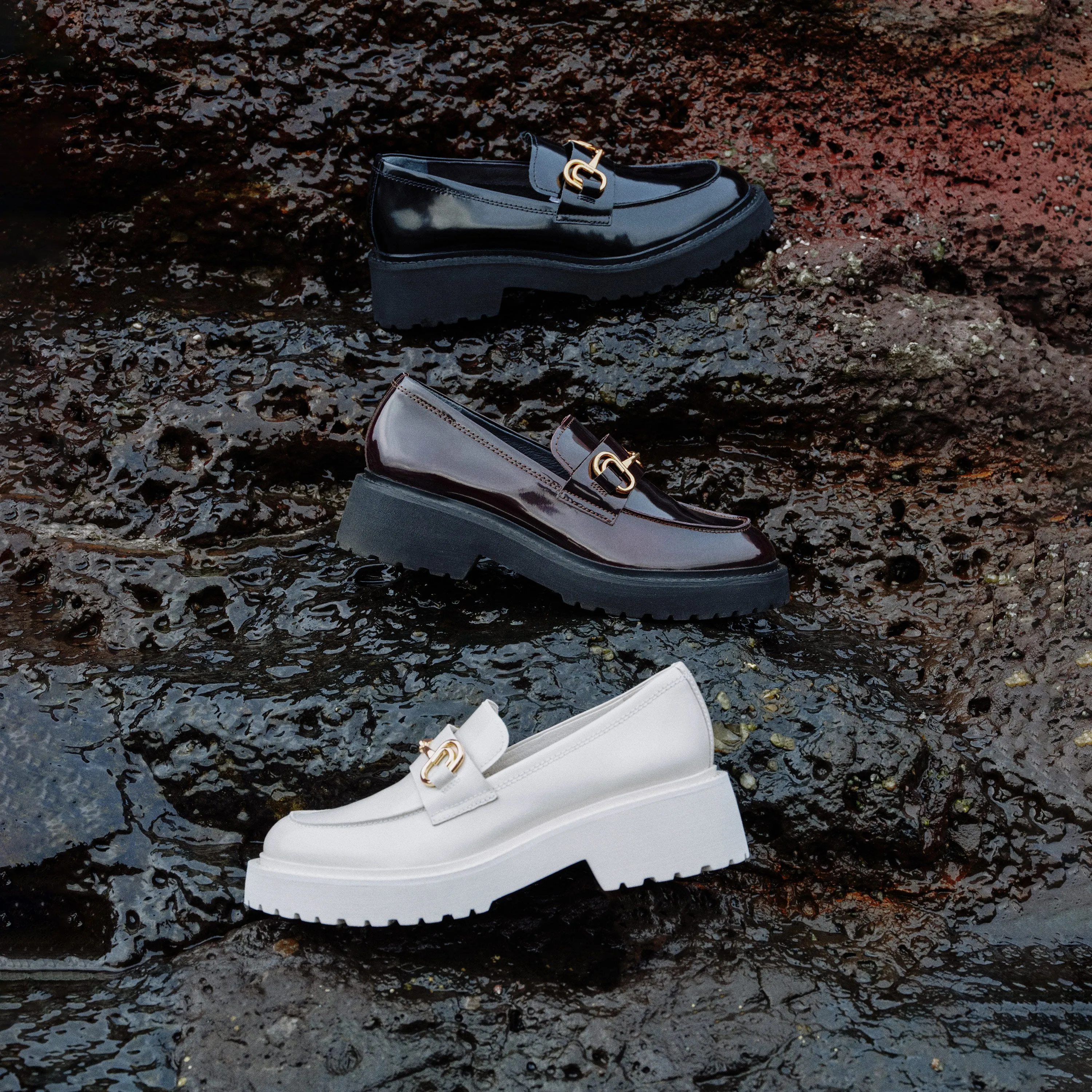 Black Leather Horsebit Loafers