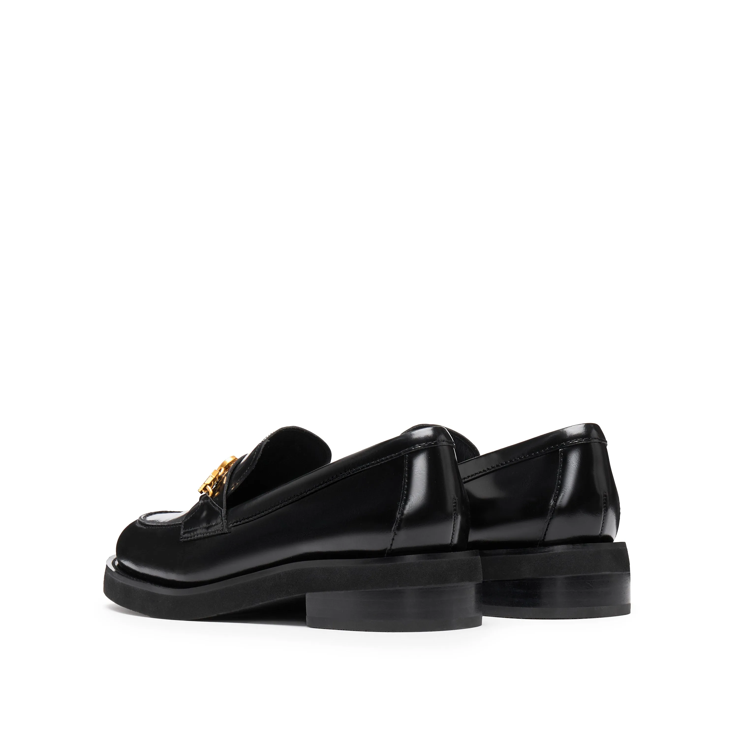 Black Signature Charms Leather Loafers