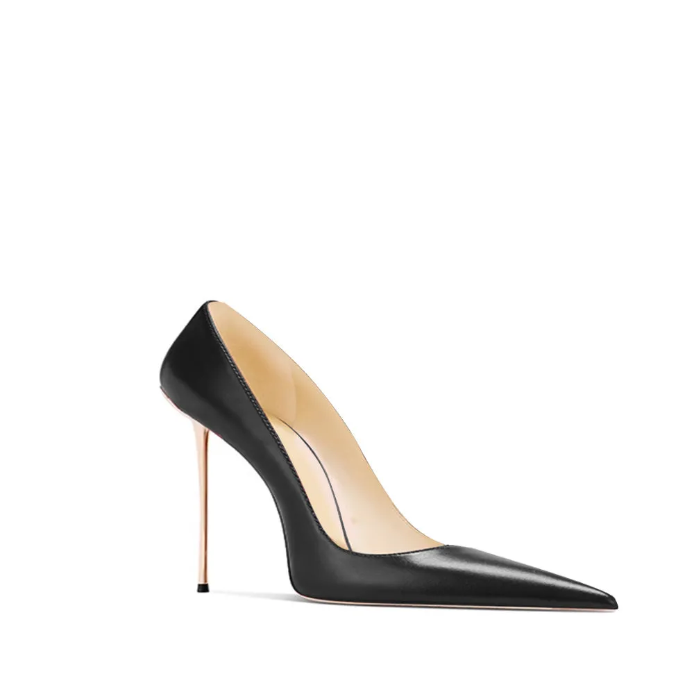 BUCRI Leather Mid Heel Pumps