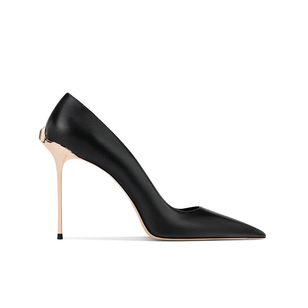 BUCRI Leather Mid Heel Pumps