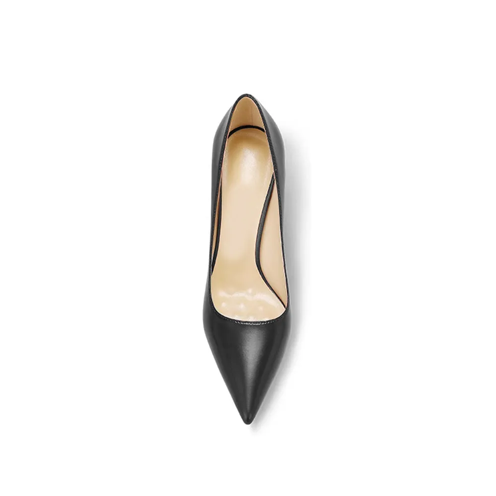 BUCRI Leather Mid Heel Pumps