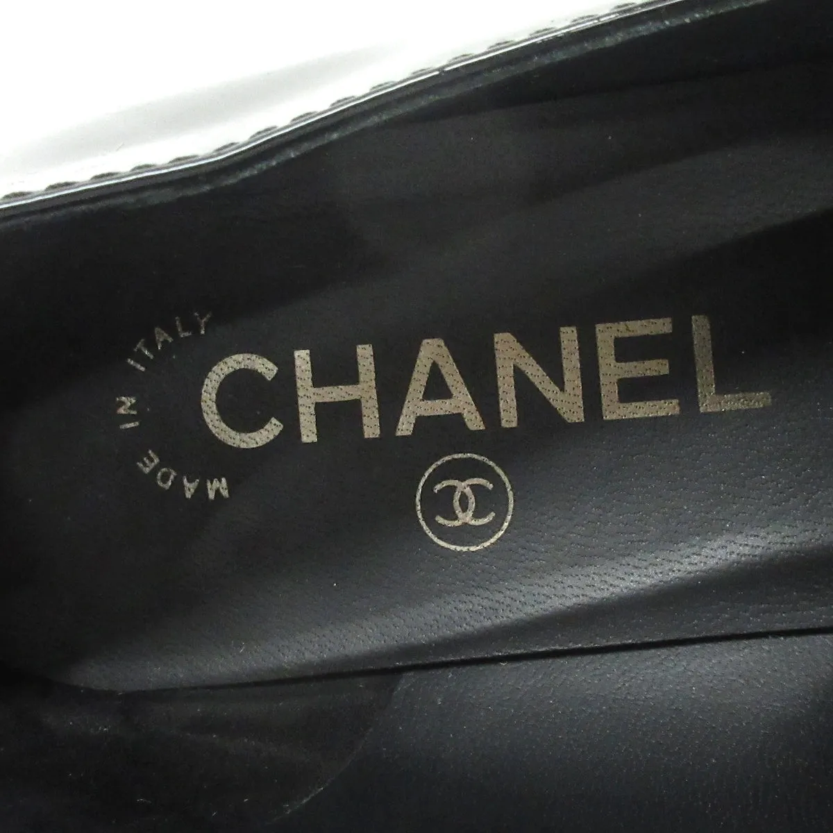 Chanel Black patent pumps