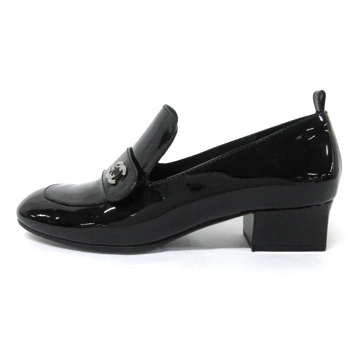 Chanel Black patent pumps