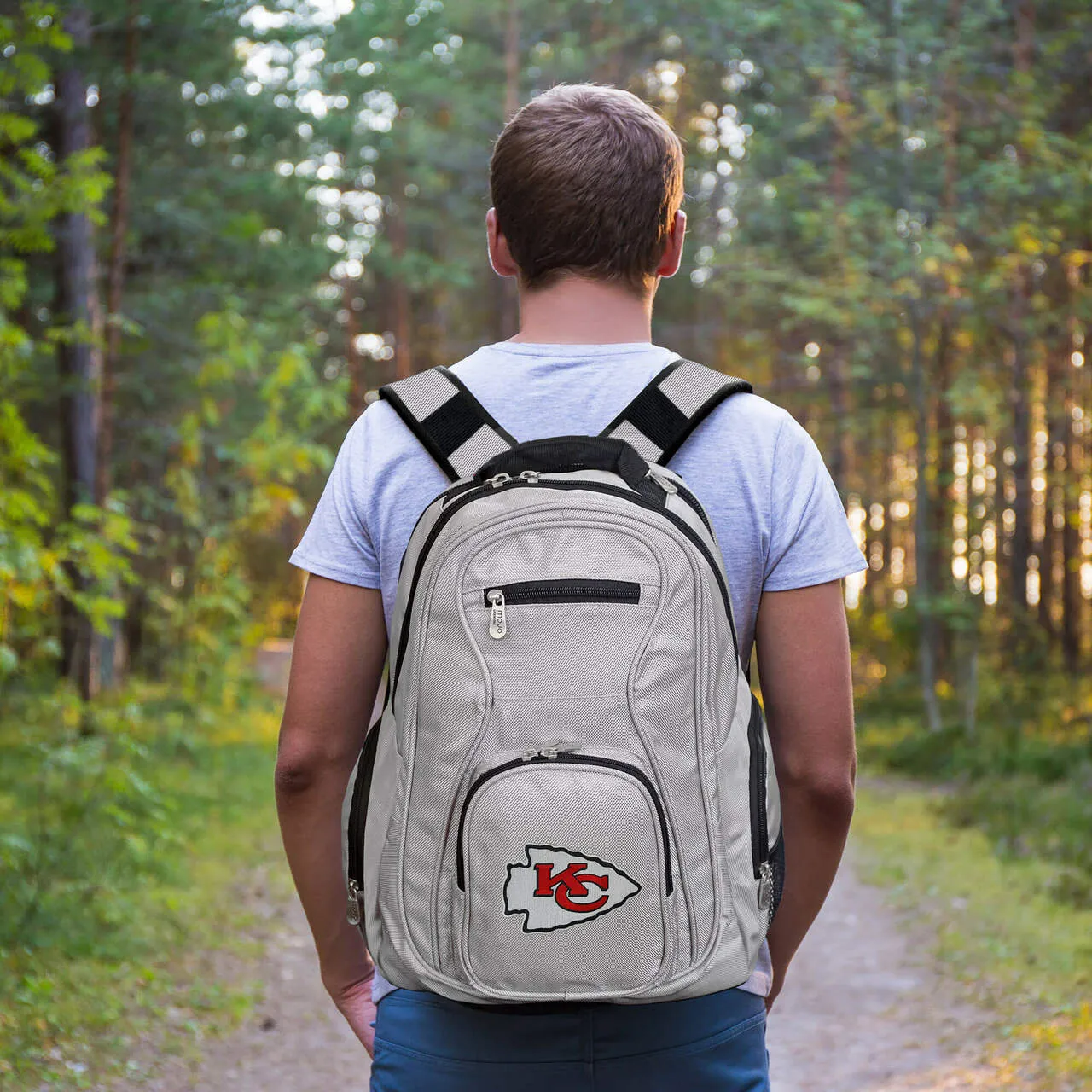 Chiefs Backpack | Kansas City Chiefs Laptop Backpack- Gray