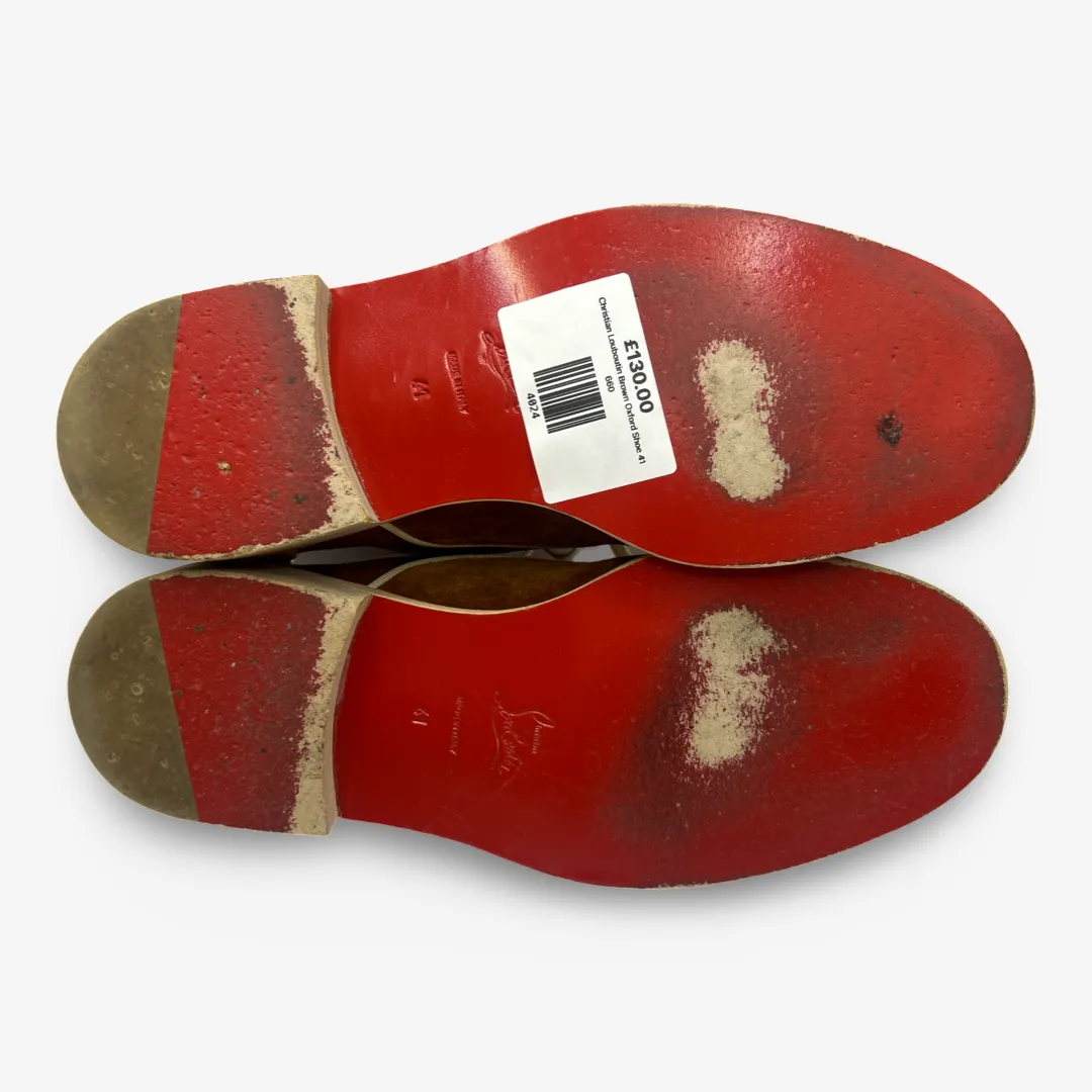 Christian Louboutin Women's Camel Brown Suede Oxford Shoes
