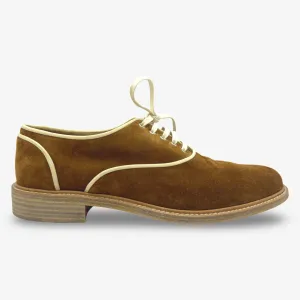 Christian Louboutin Women's Camel Brown Suede Oxford Shoes