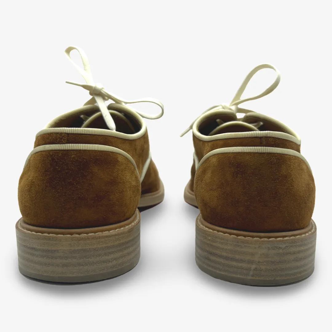 Christian Louboutin Women's Camel Brown Suede Oxford Shoes