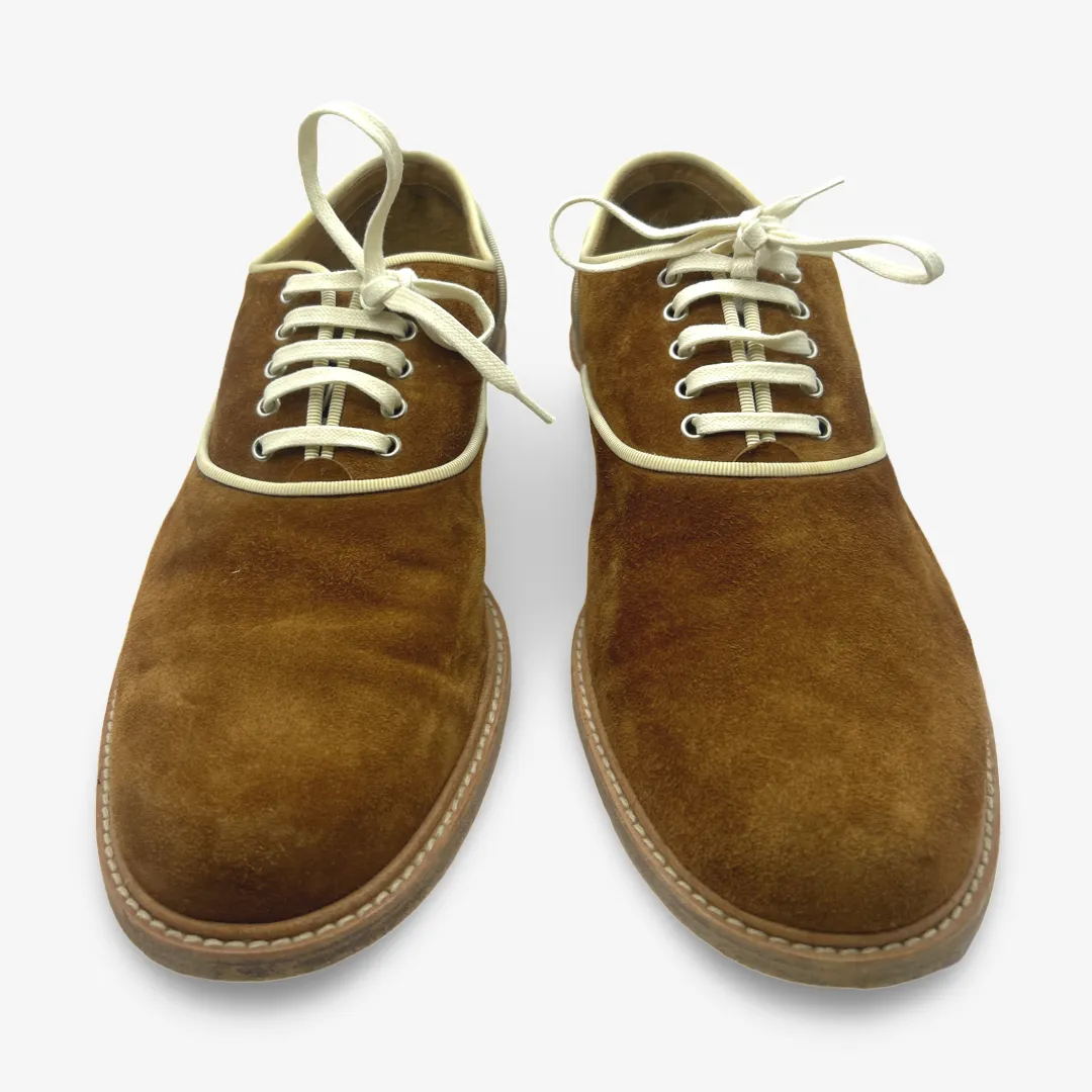 Christian Louboutin Women's Camel Brown Suede Oxford Shoes