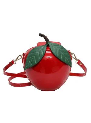 Cute Cartoon Bags Apple Shape Shoulder Bag for Girls