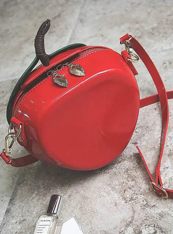 Cute Cartoon Bags Apple Shape Shoulder Bag for Girls