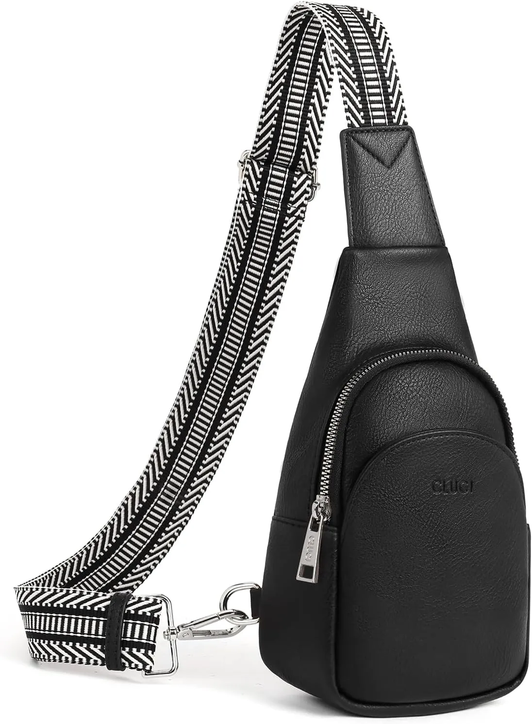 Faux Leather Leopard Black Crossbody Travel Sling Bag