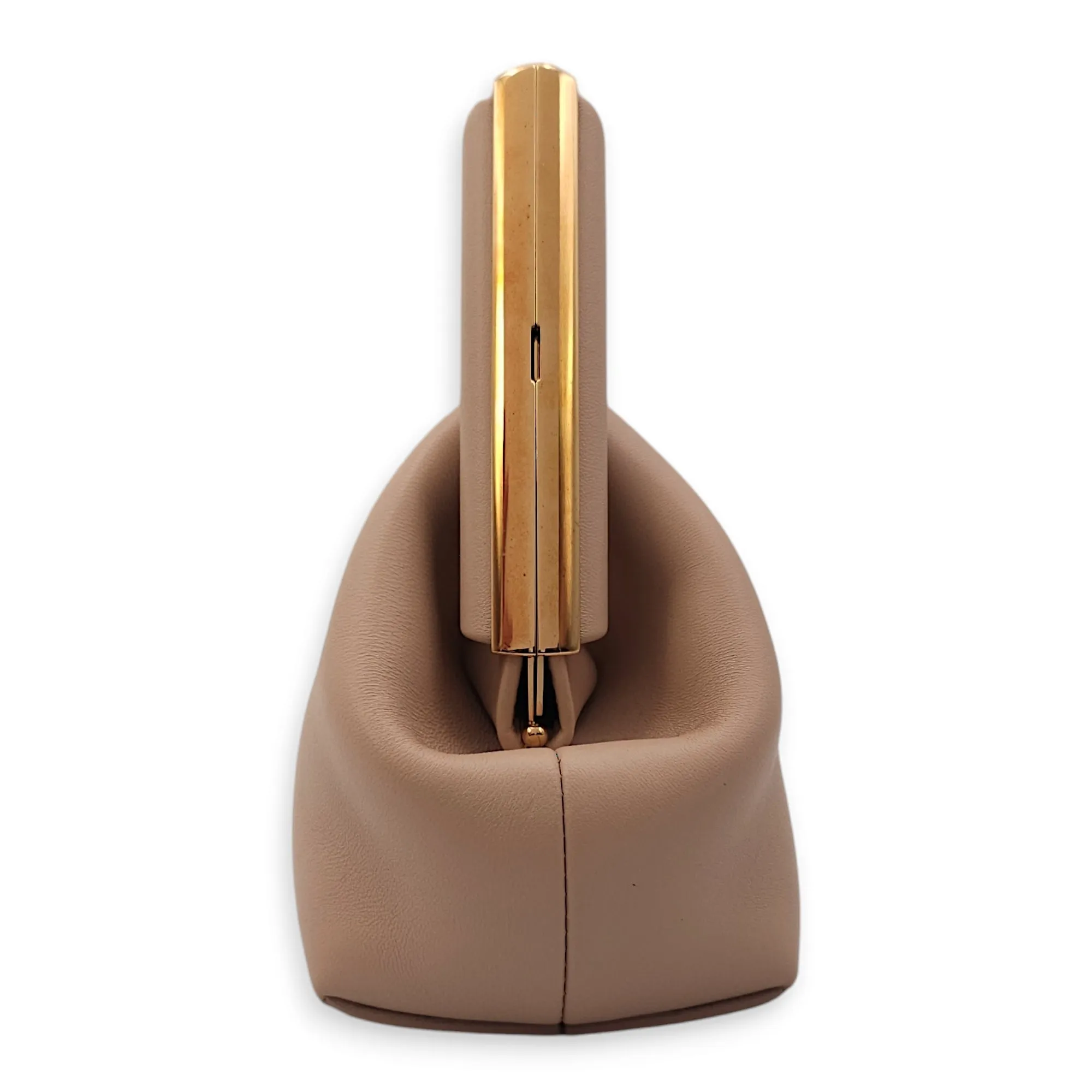 First Bag Small 24x18/11x9cm Beige Crossbody Bag in Nappa, Gold hardware
