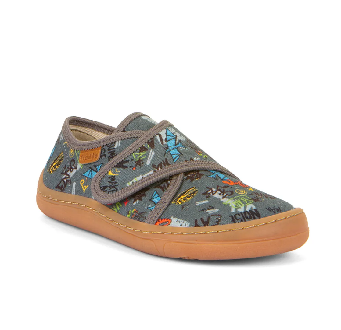 FRODDO Barefoot Canvas Shoes Grey  one velcro
