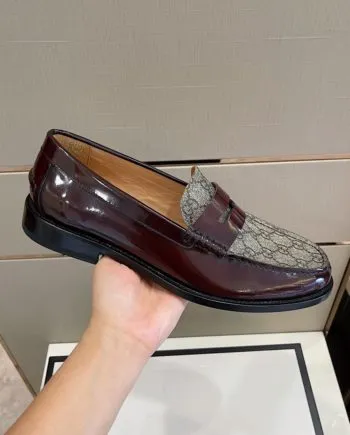 GCI Men's GG Loafers Horsebit Brown And Beige For Men 699501