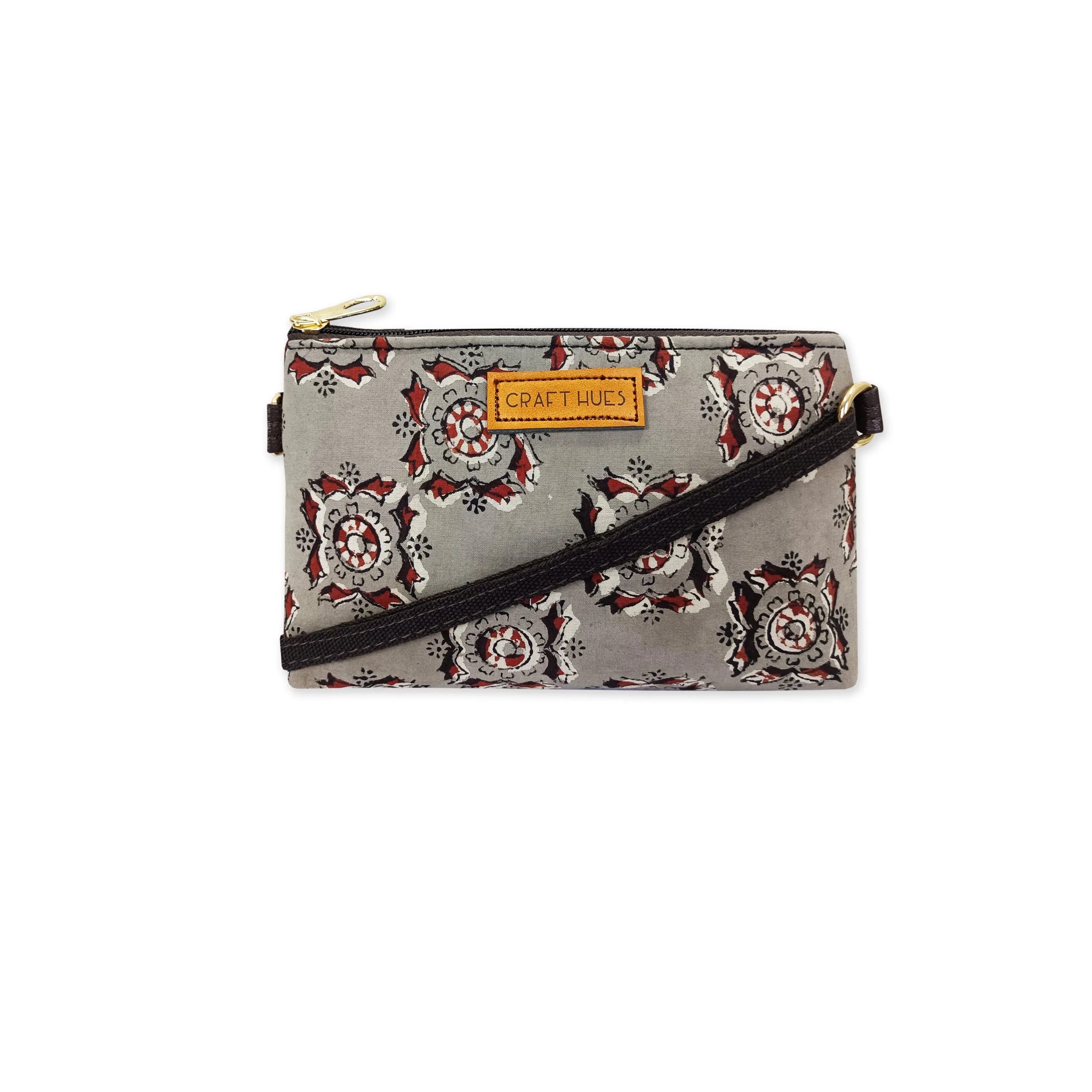 Grey Red Mobile Sling Bag