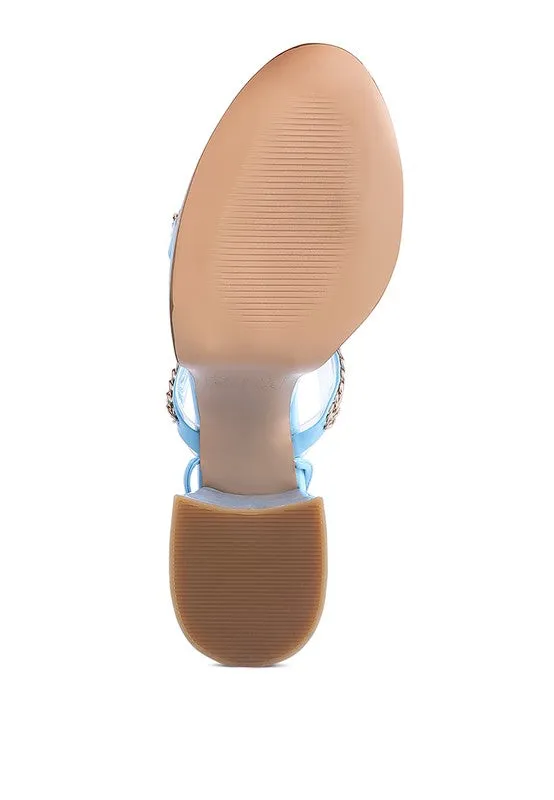 Indulgence Metal Chain Lace up Leg Platform Sandals