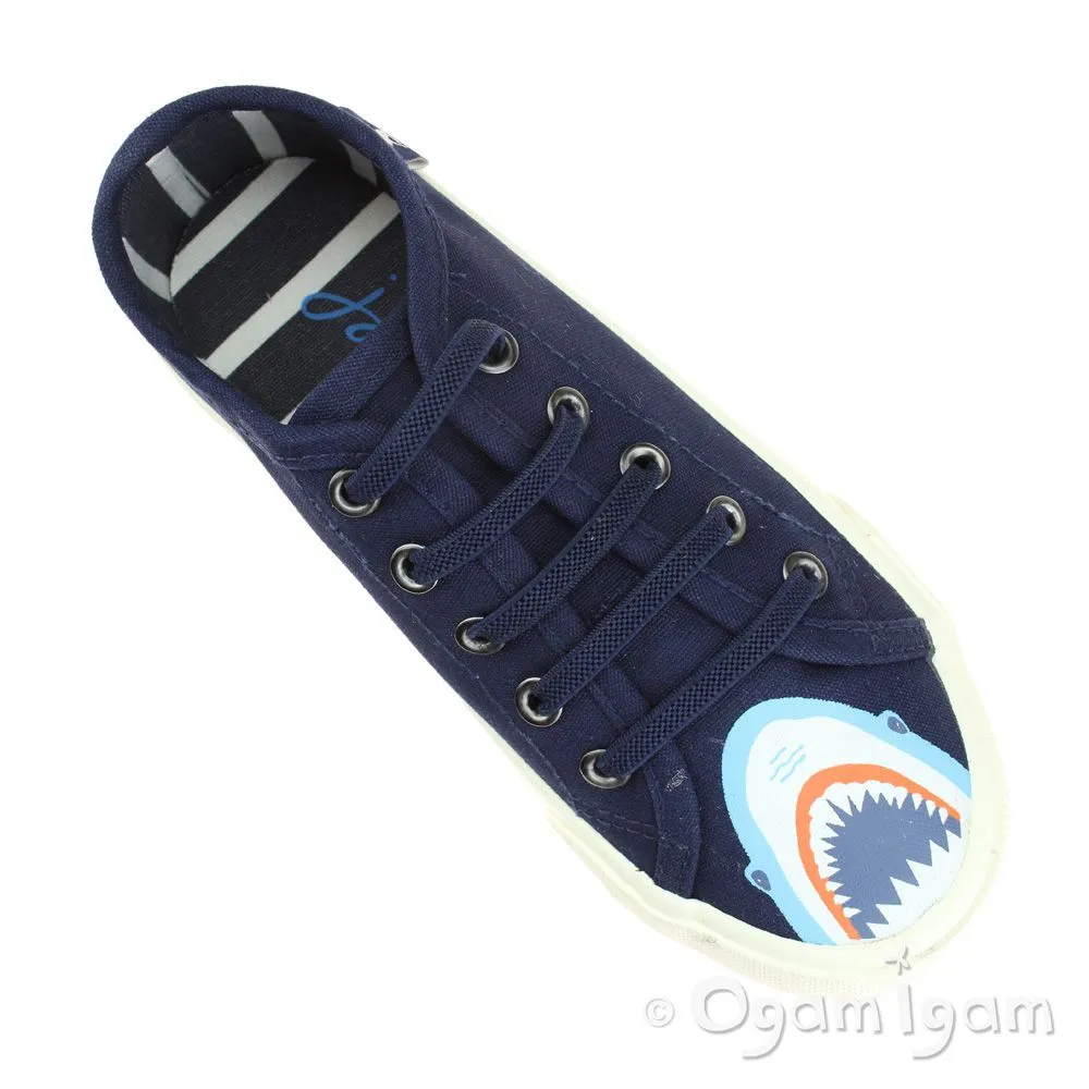 Joules Coast Shark Boys Navy Canvas Shoe