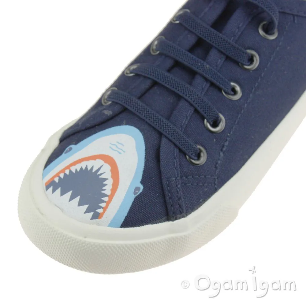 Joules Coast Shark Boys Navy Canvas Shoe