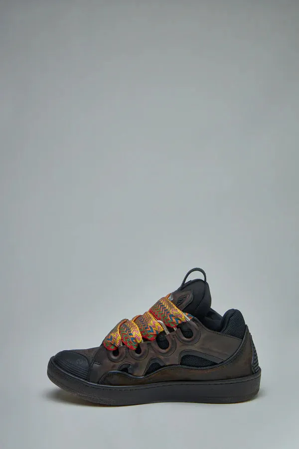 Lanvin Black Curb Leather Sneakers