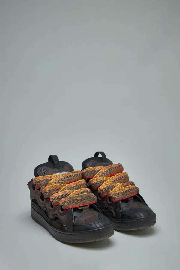 Lanvin Black Curb Leather Sneakers