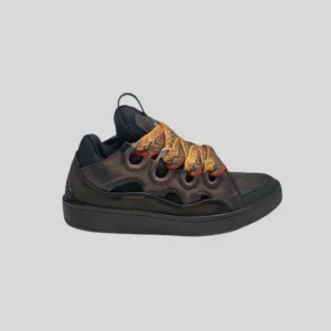 Lanvin Black Curb Leather Sneakers
