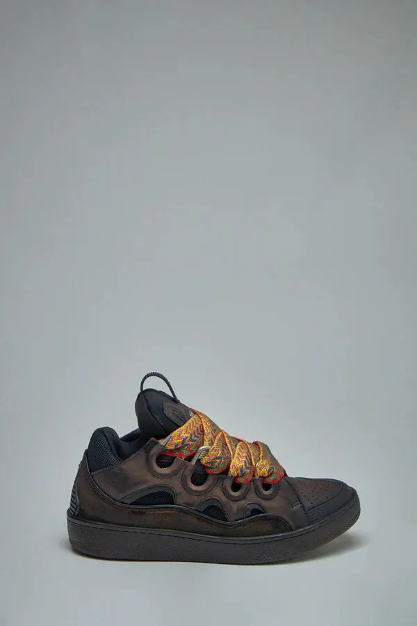 Lanvin Black Curb Leather Sneakers