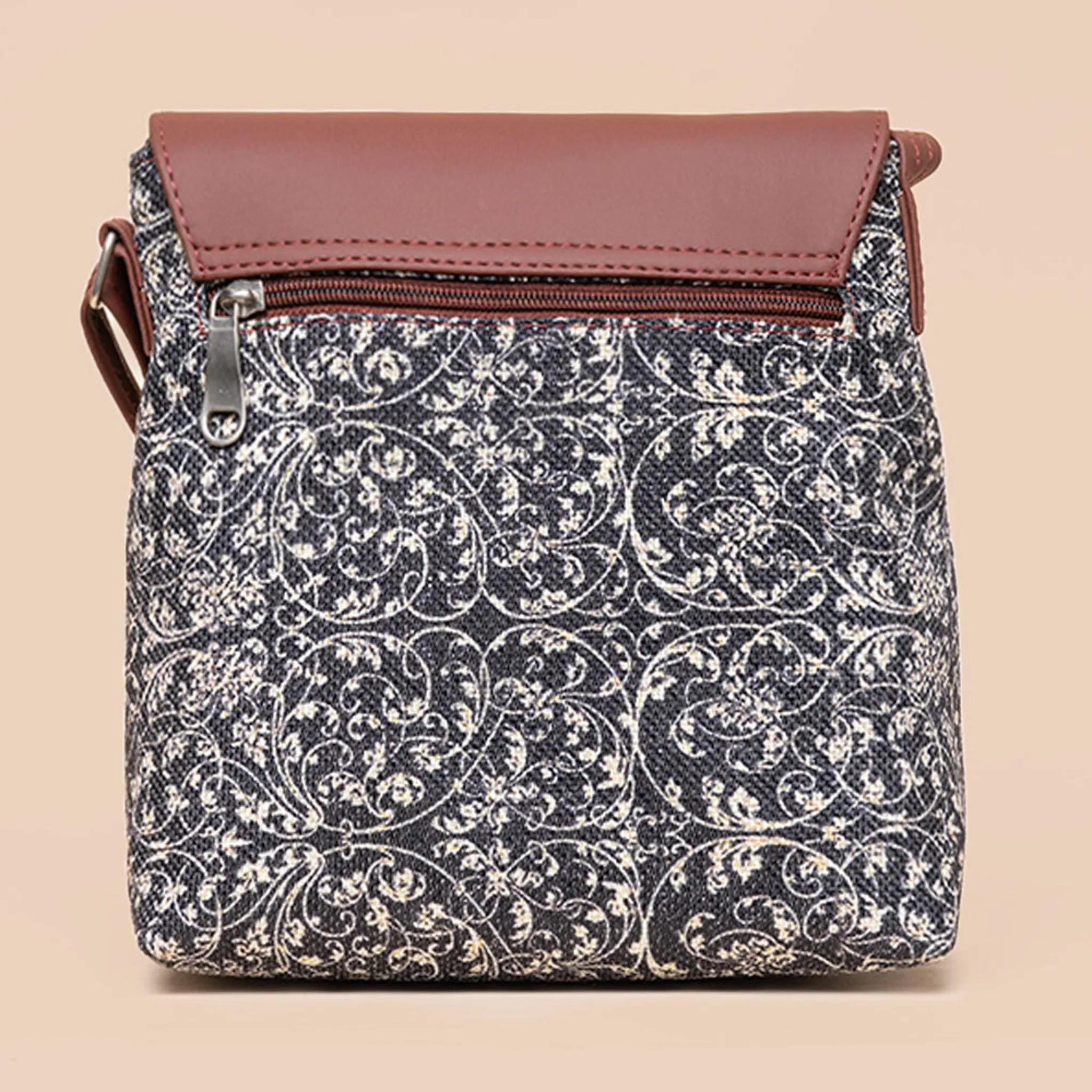 Lattice Lace Flap Sling Bag