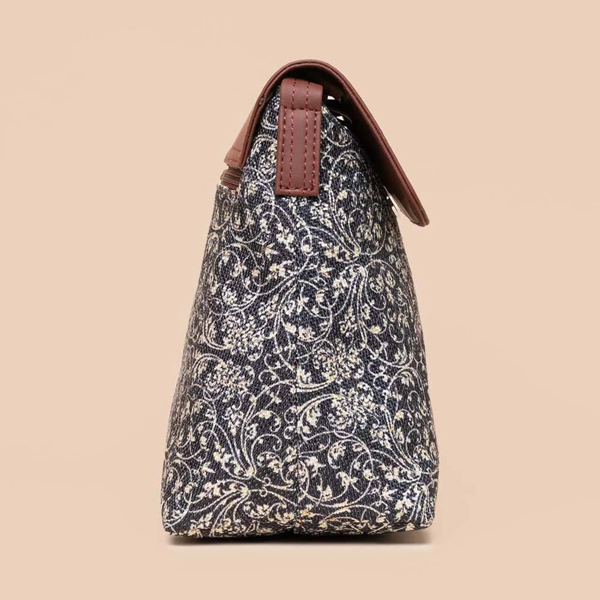 Lattice Lace Flap Sling Bag