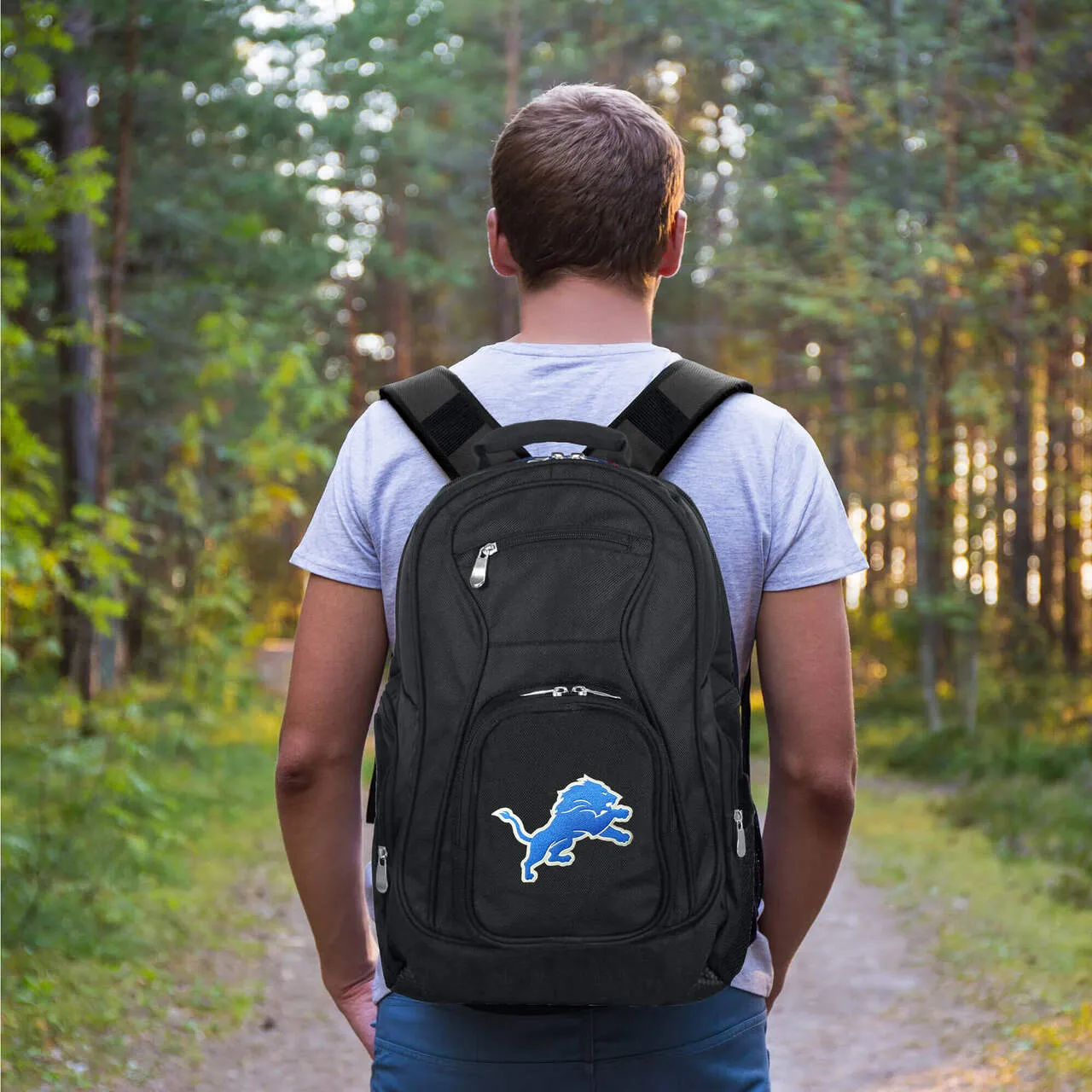 Lions Backpack | Detroit Lions Laptop Backpack- Black
