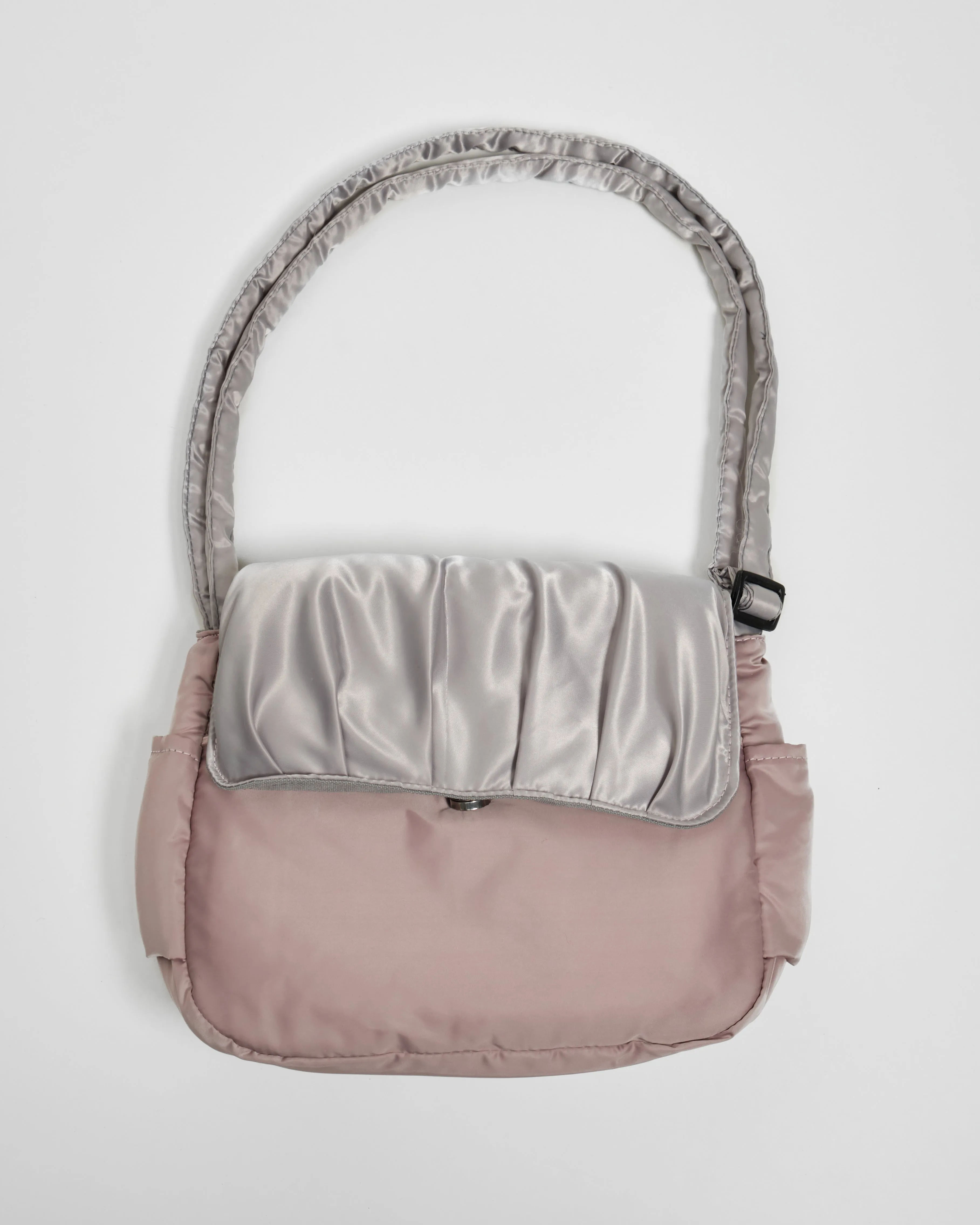 Pleats Pink Grey Multi-Carry Crossbody Bag