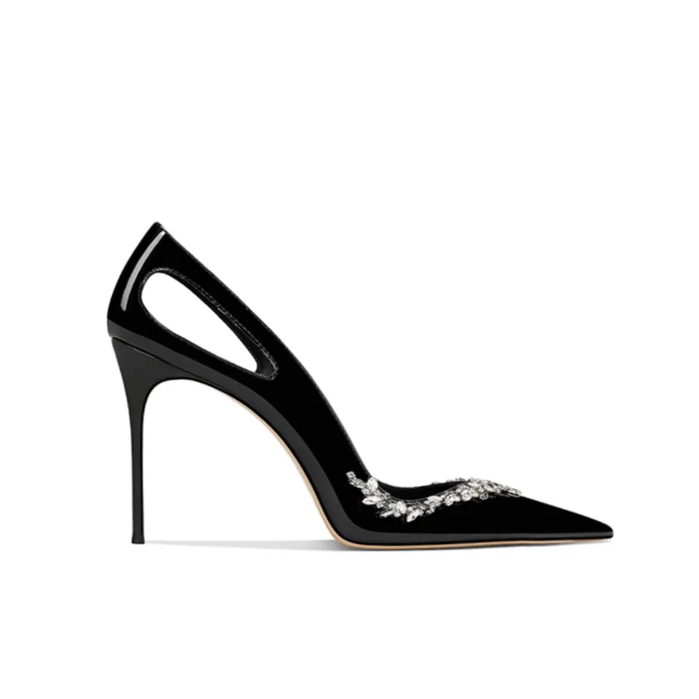 REKIN Diamante Mid Heel Pumps - 6cm