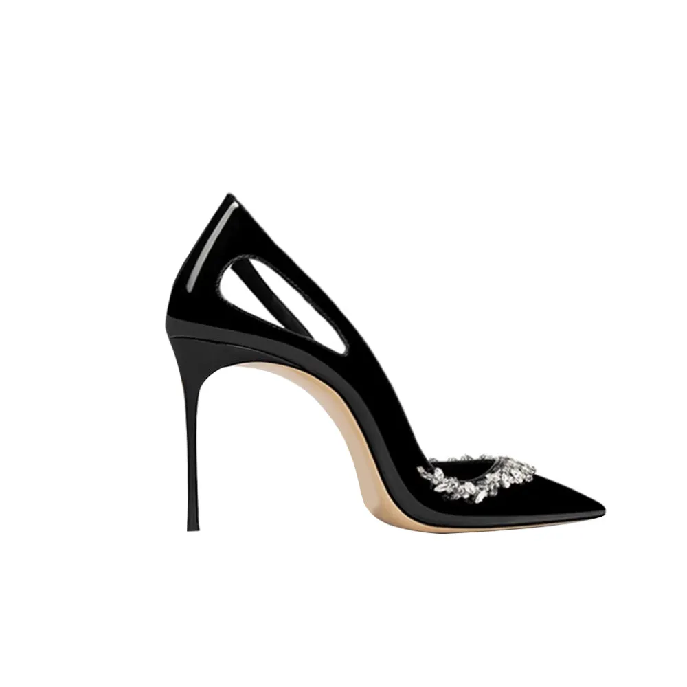 REKIN Diamante Mid Heel Pumps - 6cm
