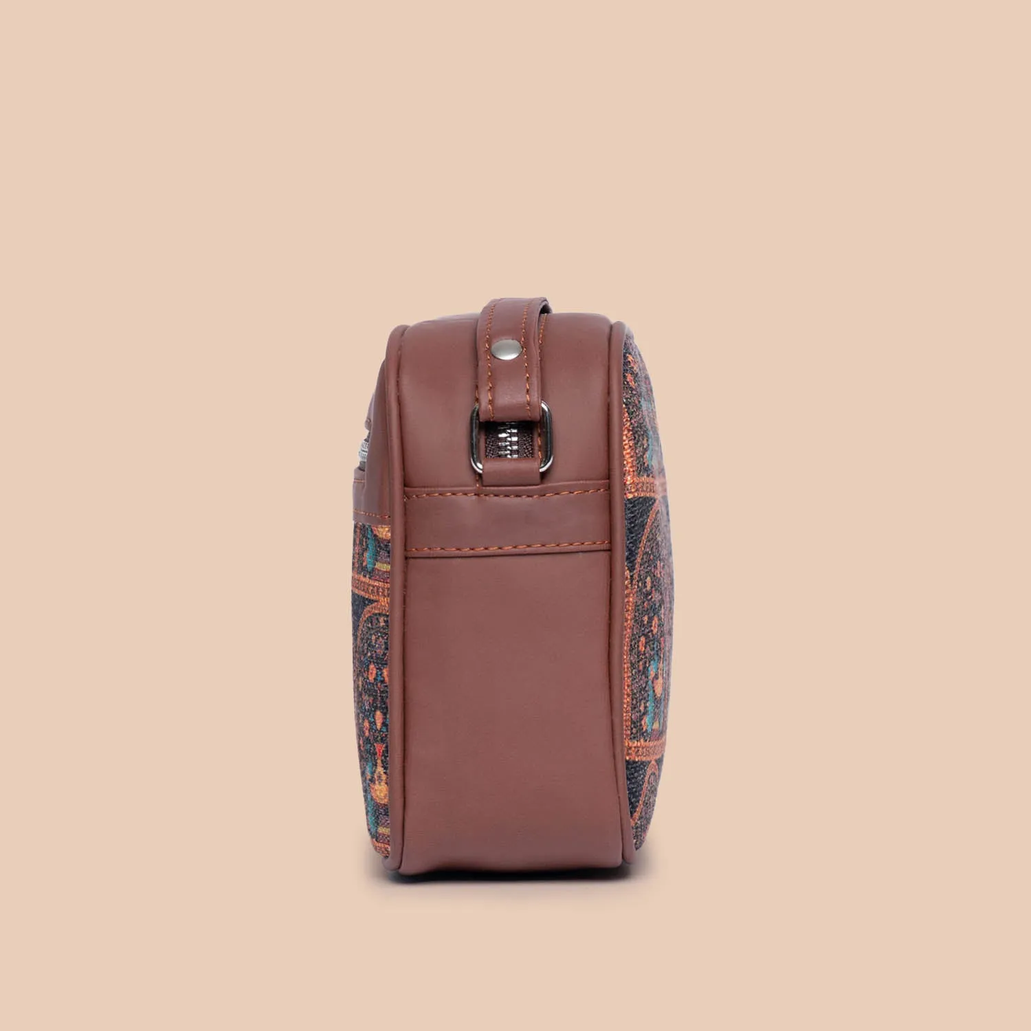 Royal Indian Peacock Motif Sling Bag