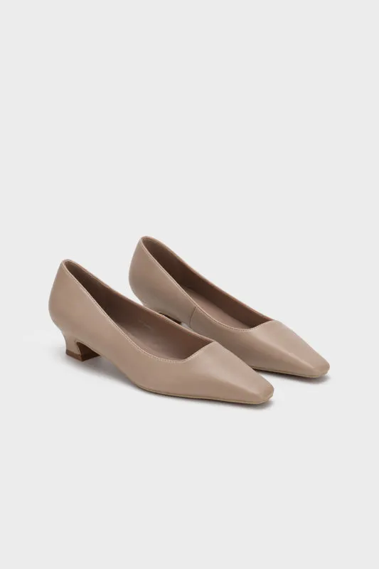 SQUARE TOE SCULPTURE HEEL PUMP