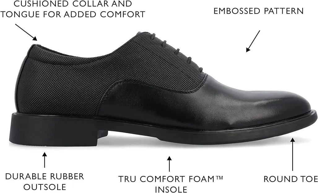 Vance Co. Men's Vincent Plain Toe Oxford  Color Black Size 10M